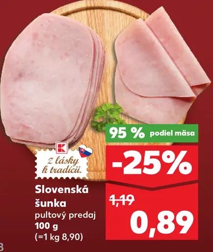 Slovenská šunka pultový predaj
