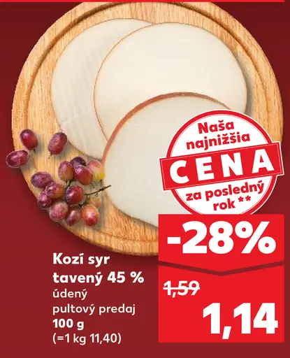 Kozí syr tavený 45% údený