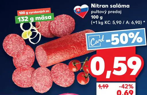 Nitran saláma pultový predaj