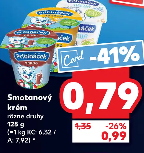 Pribináček smotanový krém