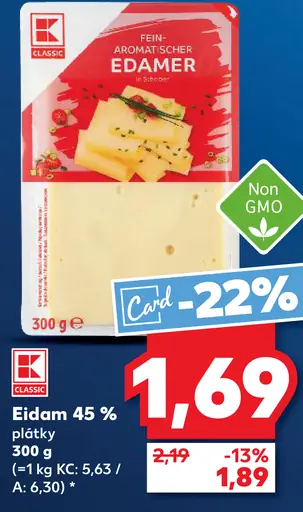 K-Classic Eidam 45% plátky