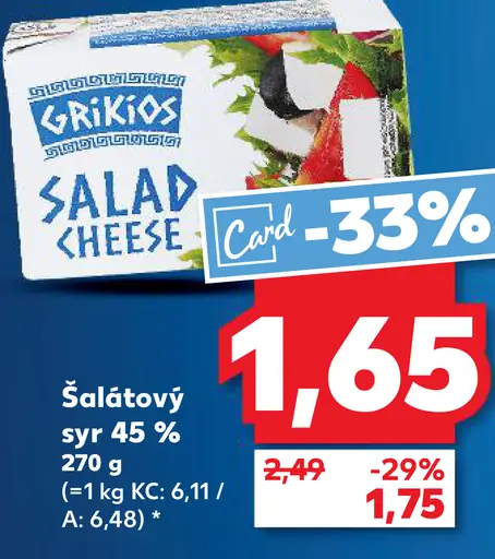 Srikos šalátový syr 45 %