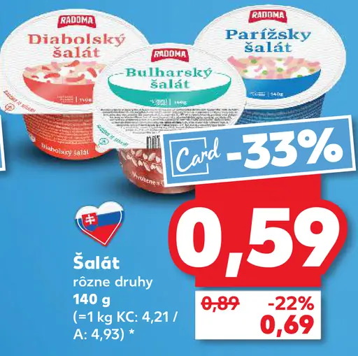 Šalát rôzne druhy