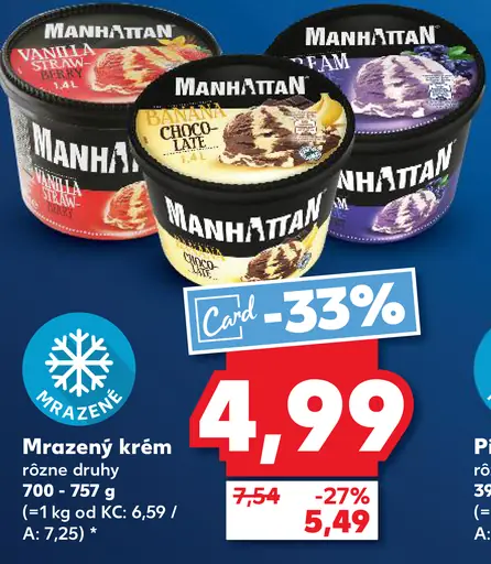 Manhattan mrazený krém rôzne druhy