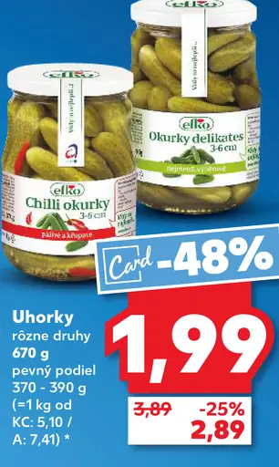 Efko Uhorky rôzne druhy