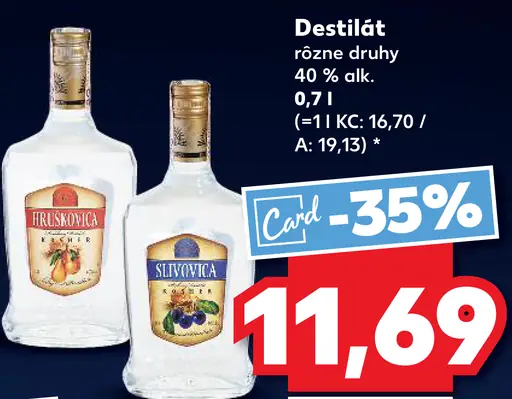 Destilát rôzne druhy