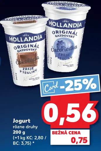 Hollandia originál gazdovský jogurt rôzne druhy