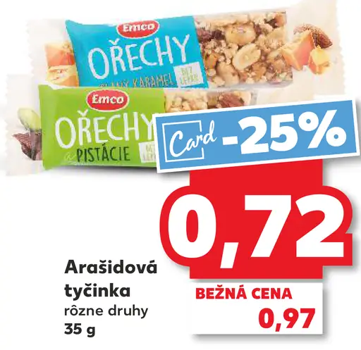 Emco arašidová tyčinka rôzne druhy