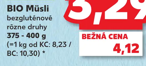 K-free BIO müsli bezgluténové