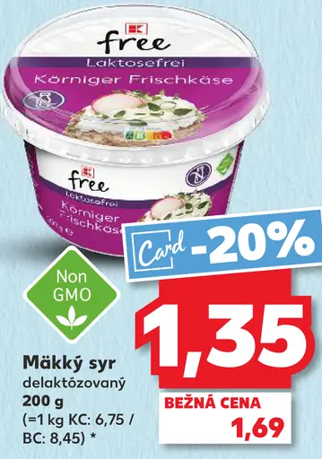 K-free mäkký syr delaktózovaný