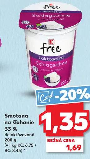 K-free Smotana na šľahanie 30 % delaktózovaná