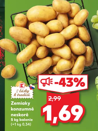 Zemiaky konzumné neskoré neprané