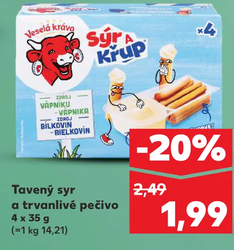 Veselá krava syr a trvanlivé pečivo