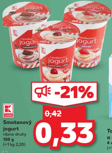 K-Classic Smotanový jogurt rôzne druhy