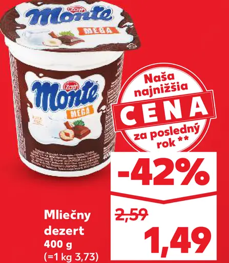 Monte mliečny dezert