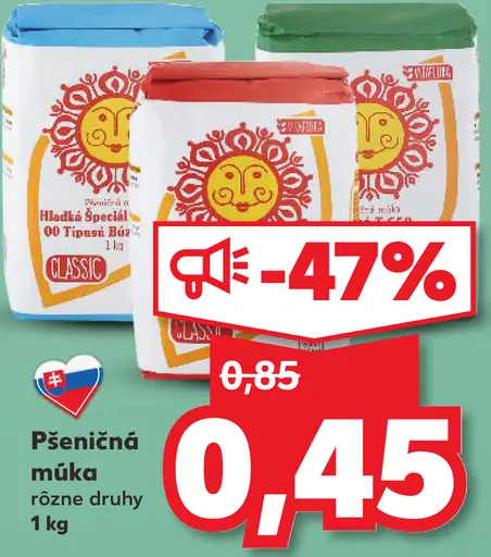 Pšeničná múka rôzne druhy