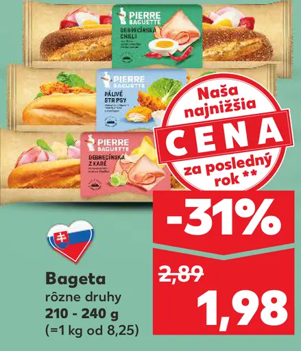 Pierre Baguette bageta rôzne druhy