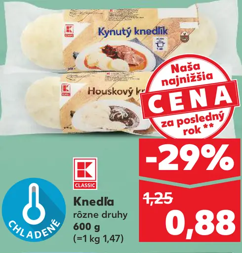 K-Classic Kynutý knedlík rôzne druhy