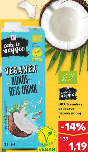 Take it veggie vegánsky kokosovo-ryžový nápoj