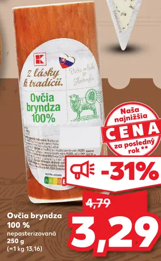 K-Classic Ovčia bryndza 100 % nepasterizovaná