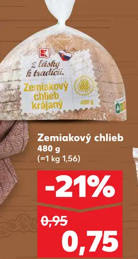 K-Classic Z lásky k tradícii zemiakový chlieb krájaný