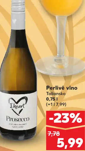 Iheart Prosecco perlivé víno Taliansko