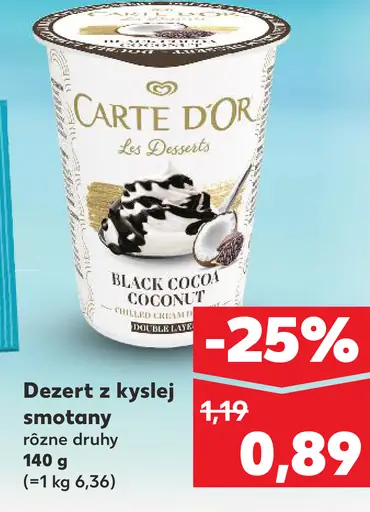 Carte d’Or dezert z kyslej smotany black cocoa coconut