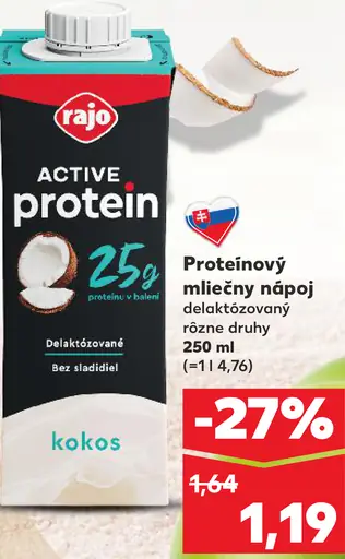 Rajo Active Protein proteínový mliečny nápoj kokos