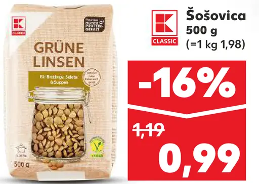 K-Classic šošovica suchá