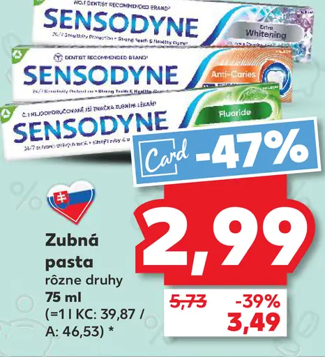 Sensodyne zubná pasta