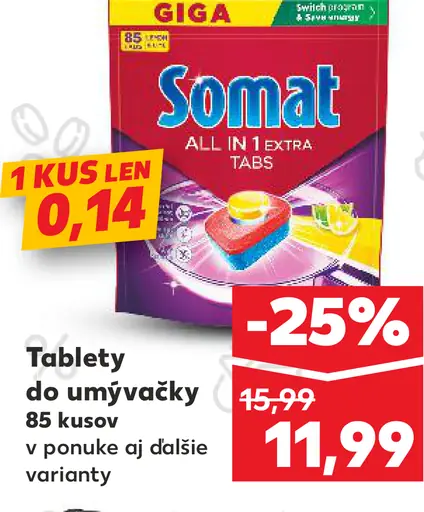 Somat All in 1 Extra tablety do umývačky riadu