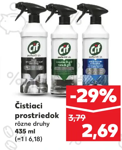Cif čistiaci prostriedok rôzne druhy