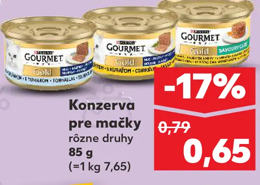 Gourmet Gold konzerva pre mačky rôzne druhy