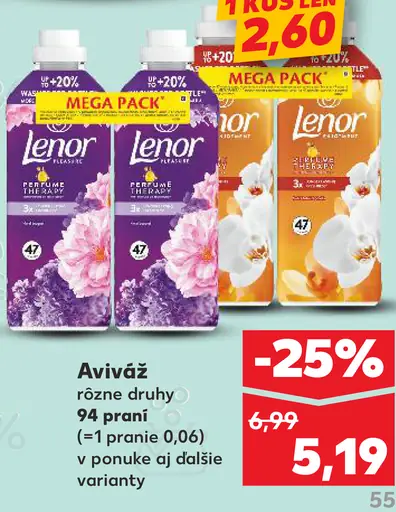 Lenor aviváž rôzne druhy 94 praní