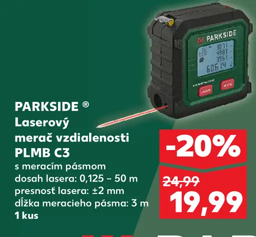 Parkside laserový merač vzdialenosti PLMB C3