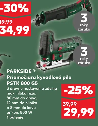 Parkside priamočiara kyvadlová píla PSTK 800 G5