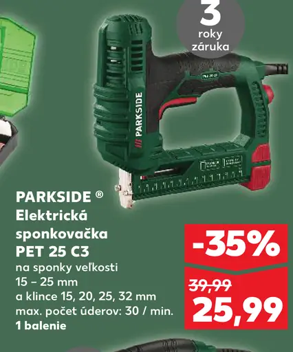 Parkside elektrická sponkovačka PET 25 C3