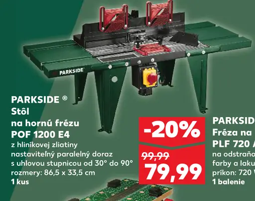 Parkside stôl na hornú frézu POF 1200 E4