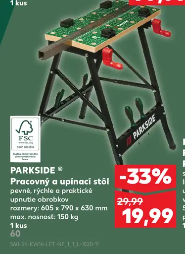 Parkside Pracovný a upínací stôl