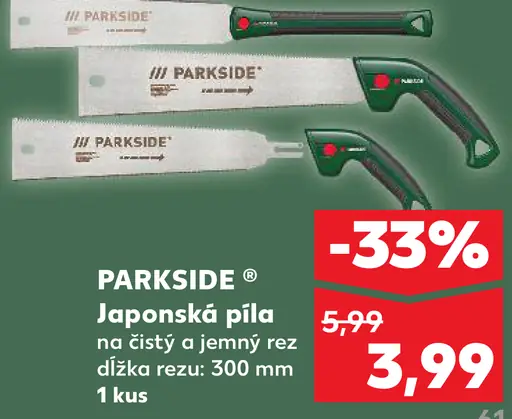 Parkside japonská píla na čistý a jemný rez