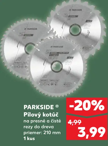 Parkside pilový kotúč na presné a čisté rezy do dreva