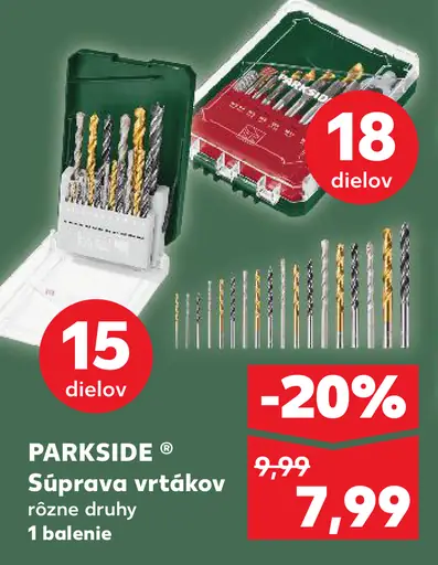 Parkside Súprava vrtákov