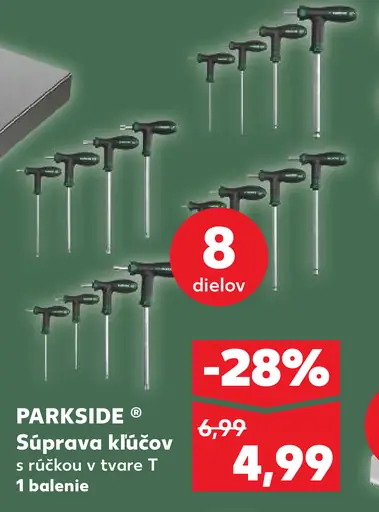 Parkside súprava kľúčov s rukoväťou v tvare T