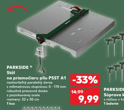 Parkside stôl na priamočiaru pílu PSST A1