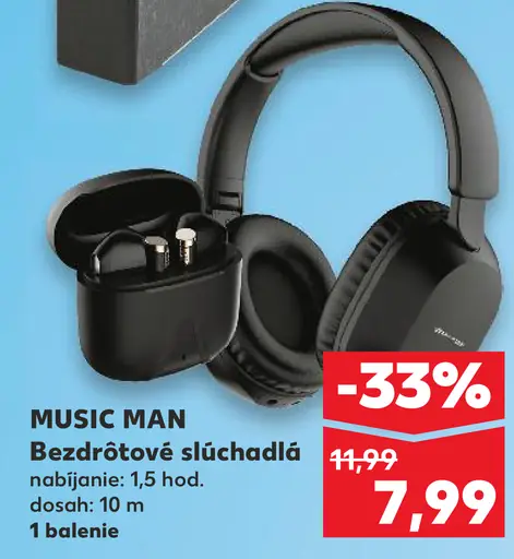 Music Man bezdrôtové slúchadlá