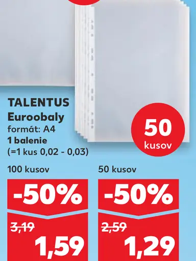Talentus euroobaly formát A4