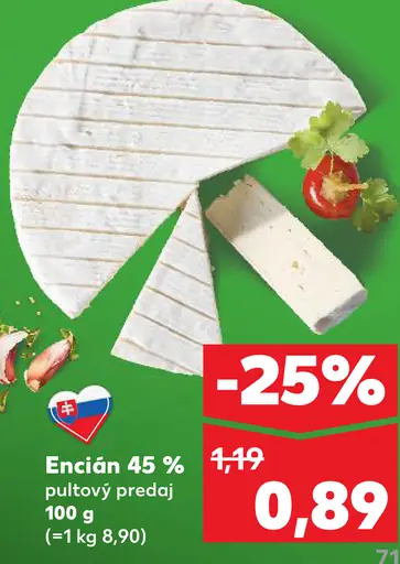 Encián 45 % pultový predaj