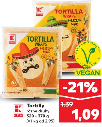 K-Classic Tortilly pšeničné wrapy