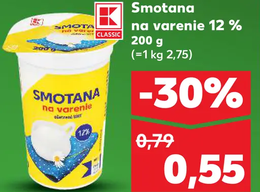 K-Classic smotana na varenie 12%