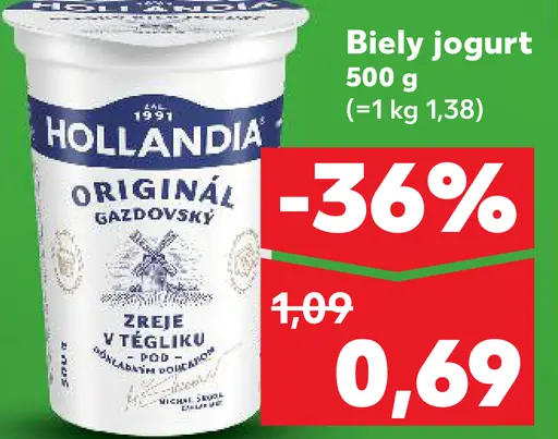 Hollandia Biely gazdovský jogurt